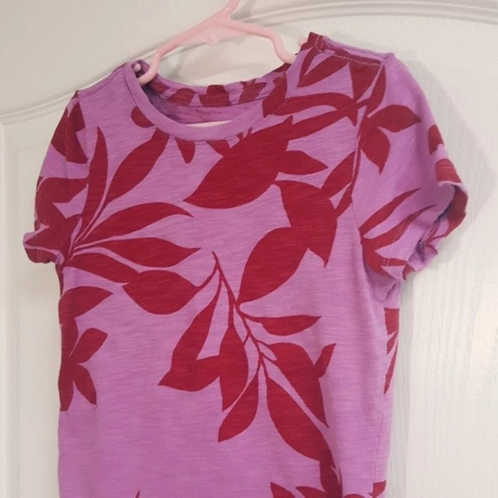 Old Navy Red Purple Softest Tee Tropical